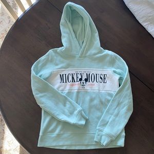 NEW Girls Size 12 H&M Disney Mickey Mouse Mint Green Sweatshirt w/Hood.